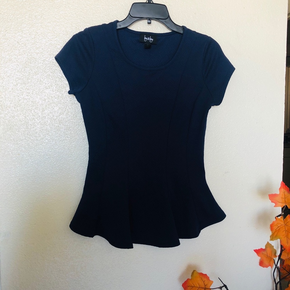 🍁Navy Blue Peplum Top🍁